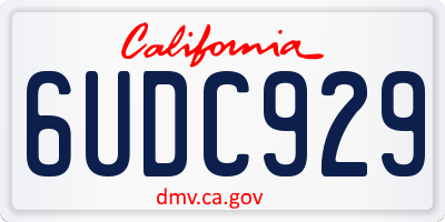 CA license plate 6UDC929