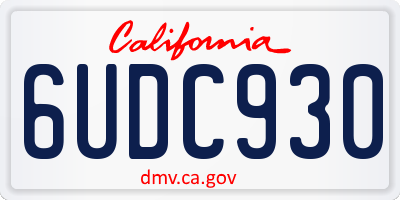 CA license plate 6UDC930