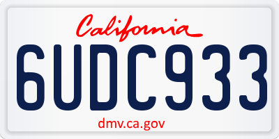 CA license plate 6UDC933