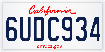 CA license plate 6UDC934