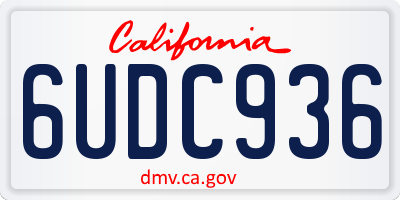 CA license plate 6UDC936