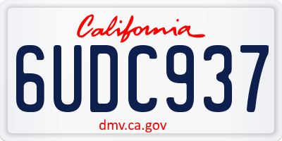 CA license plate 6UDC937