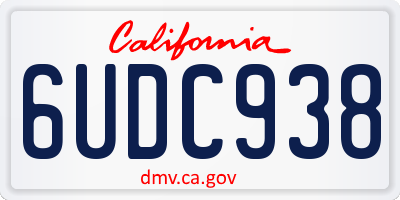 CA license plate 6UDC938