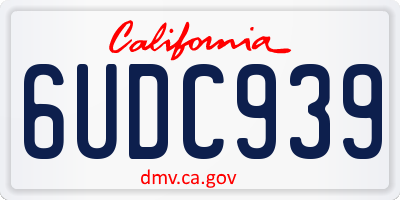 CA license plate 6UDC939