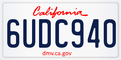 CA license plate 6UDC940