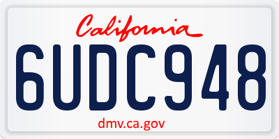 CA license plate 6UDC948