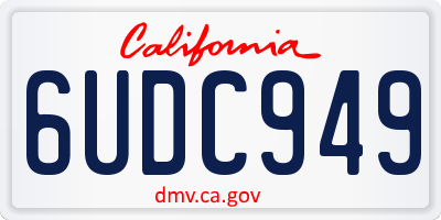 CA license plate 6UDC949