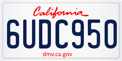 CA license plate 6UDC950