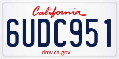 CA license plate 6UDC951