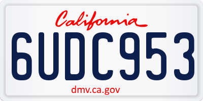 CA license plate 6UDC953