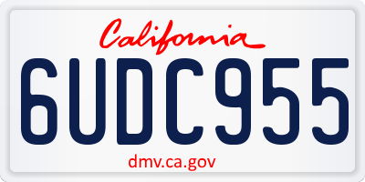 CA license plate 6UDC955