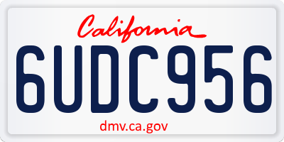 CA license plate 6UDC956
