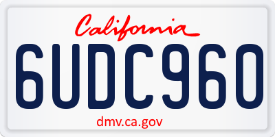 CA license plate 6UDC960