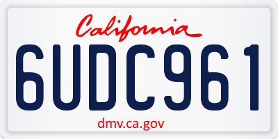 CA license plate 6UDC961