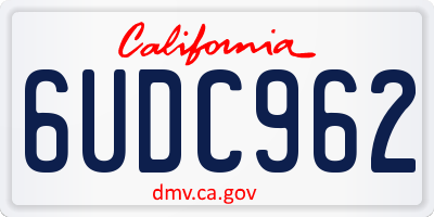 CA license plate 6UDC962