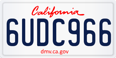 CA license plate 6UDC966