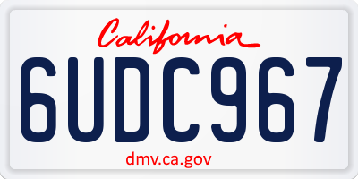 CA license plate 6UDC967
