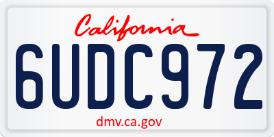 CA license plate 6UDC972