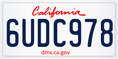 CA license plate 6UDC978