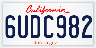 CA license plate 6UDC982