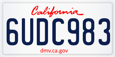 CA license plate 6UDC983