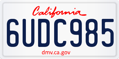 CA license plate 6UDC985