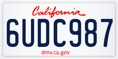 CA license plate 6UDC987