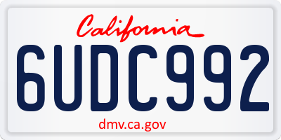 CA license plate 6UDC992