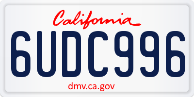 CA license plate 6UDC996