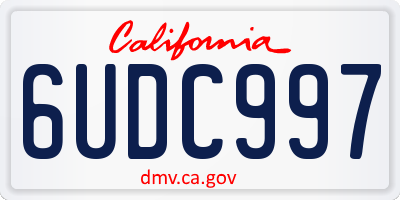CA license plate 6UDC997