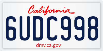 CA license plate 6UDC998