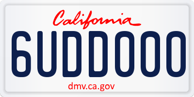 CA license plate 6UDD000