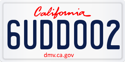 CA license plate 6UDD002