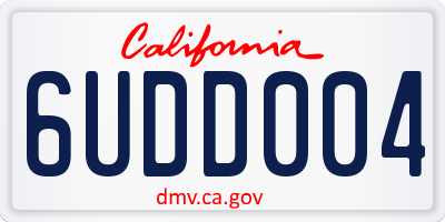 CA license plate 6UDD004