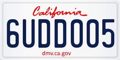 CA license plate 6UDD005