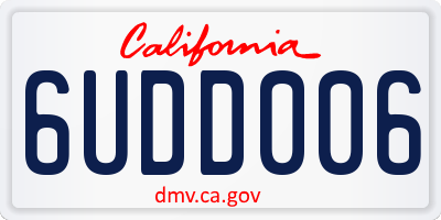 CA license plate 6UDD006