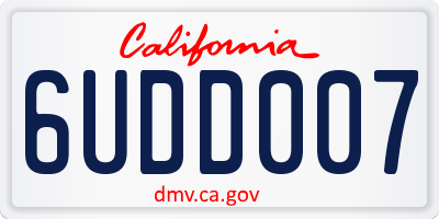 CA license plate 6UDD007
