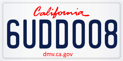 CA license plate 6UDD008