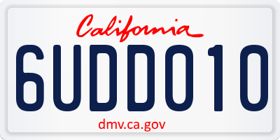 CA license plate 6UDD010