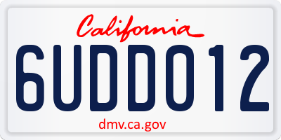 CA license plate 6UDD012