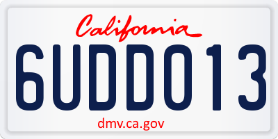 CA license plate 6UDD013