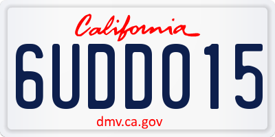 CA license plate 6UDD015