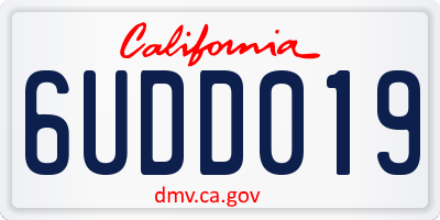 CA license plate 6UDD019