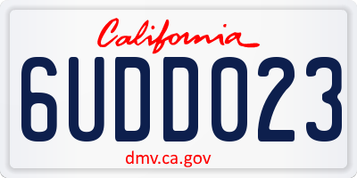 CA license plate 6UDD023