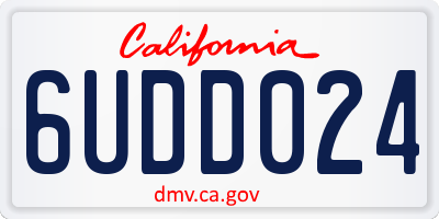 CA license plate 6UDD024