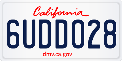 CA license plate 6UDD028