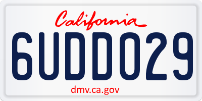 CA license plate 6UDD029