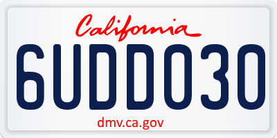 CA license plate 6UDD030