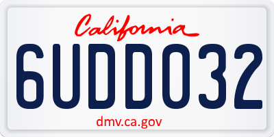CA license plate 6UDD032