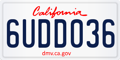 CA license plate 6UDD036